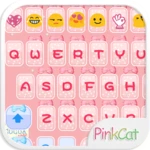 pink cat emoji keyboard android application logo